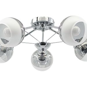 Lampa sufitowa Laguna 5-punktowa metalowa srebrna 55333