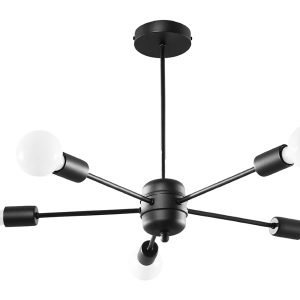 Lampa sufitowa Lango 5-punktowa stalowa czarna 72672