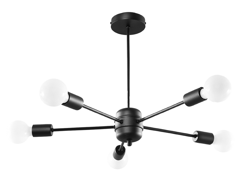 Lampa sufitowa Lango 5-punktowa stalowa czarna 72672