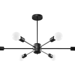 Lampa sufitowa Lango 6-punktowa stalowa czarna 72706