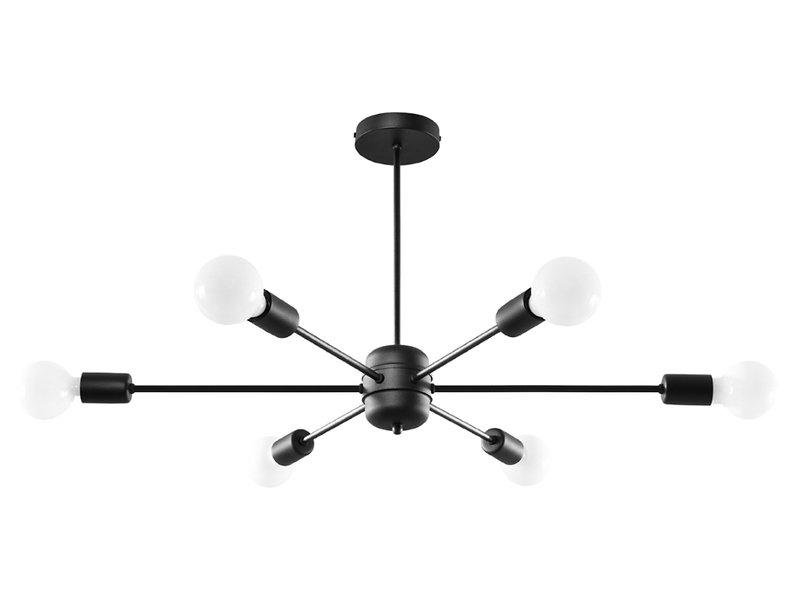Lampa sufitowa Lango 6-punktowa stalowa czarna 72706