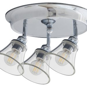 Lampa sufitowa łazienkowa Antoine 3-punktowa metalowa srebrna 299177
