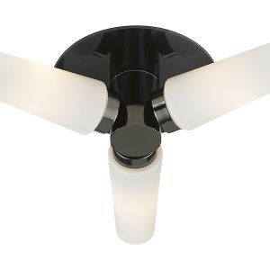 Lampa sufitowa łazienkowa Brastad 3-punktowa szklana biało-czarna 34415