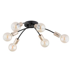 Lampa sufitowa LENSI czarna-stare złoto 6xE27x15W wym:15x55x55cm IP20 Alfa 1020355 Lampa sufitowa LENSI czarna-stare złoto 6xE27x15W wym:15x55x55cm IP20 Alfa 1020355