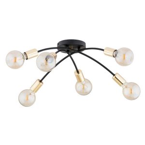 Lampa sufitowa LENSI MAX czarna-stare złoto 6xE27x15W IP20 Alfa 1021171 Lampa sufitowa LENSI MAX czarna-stare złoto 6xE27x15W IP20 Alfa 1021171