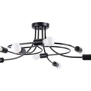 Lampa sufitowa Levar 8-punktowa stalowa czarna 328747 Lampa sufitowa Levar 8-punktowa stalowa czarna 328747
