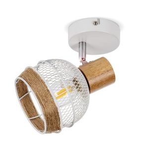 Lampa sufitowa LightLogic LL BIMA EL-1O E14 66172 biała regulacja drewno 964567 Lampa sufitowa LightLogic LL BIMA EL-1O E14 66172 biała regulacja drewno 964567