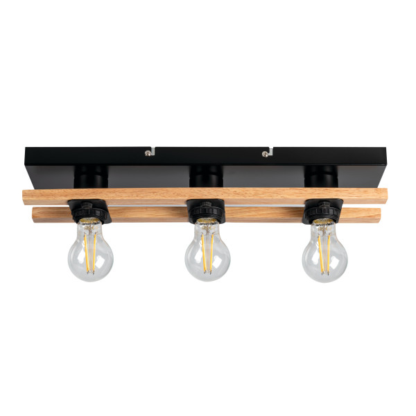 Lampa sufitowa LightLogic LL BURI 3xE27 66232 ścienna loftowa drewniana 1 958872