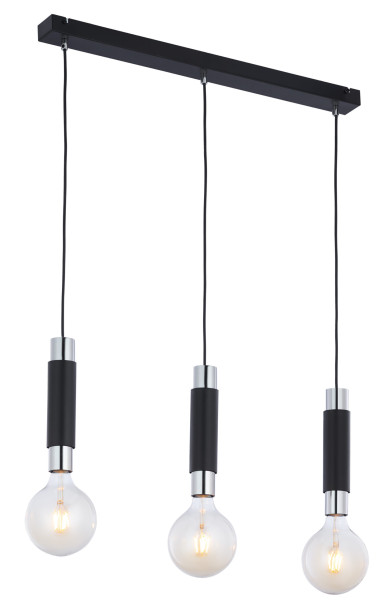 Lampa sufitowa LILE czarna-chromowana 3xE27x15W IP20 Jupiter 1004390
