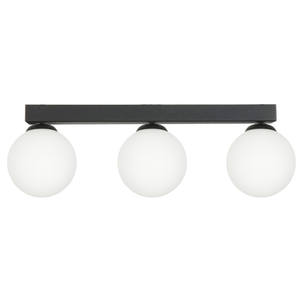 Lampa sufitowa listwa czarna kule białe do kuchni EDYLIT 3xE14 ARIAL 13-352 1046666