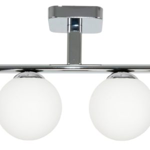 Lampa sufitowa listwa kule białe chrom do kuchni EDYLIT 2xE14 PRIM 13-428 1048210 Lampa sufitowa listwa kule białe chrom do kuchni EDYLIT 2xE14 PRIM 13-428 1048210
