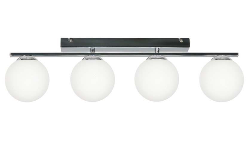 Lampa sufitowa listwa kule białe chrom EDYLIT 4xE14 FOREST 13-491 1047936