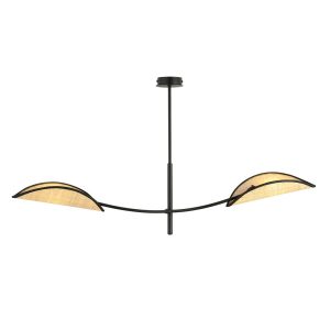 Lampa Sufitowa Lotus 2 Black/Rattan 767944
