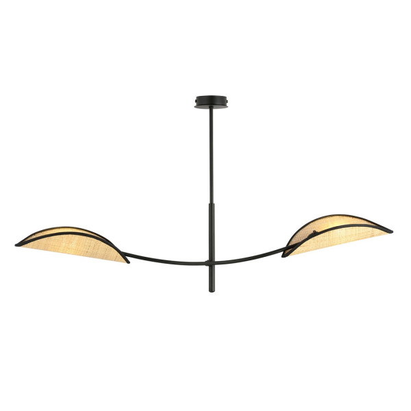 Lampa Sufitowa Lotus 2 Black/Rattan 767944