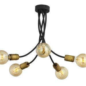 Lampa sufitowa LUCE PAT. czarno-złota 5xE27x15W IP20 Jupiter 942630 Lampa sufitowa LUCE PAT. czarno-złota 5xE27x15W IP20 Jupiter 942630
