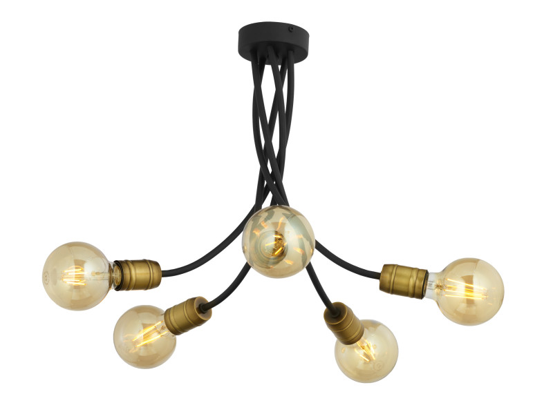 Lampa sufitowa LUCE PAT. czarno-złota 5xE27x15W IP20 Jupiter 942630
