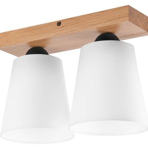 Lampa sufitowa Lula 2-punktowa tkaninowa brązowo-biała 120001 Lampa sufitowa Lula 2-punktowa tkaninowa brązowo-biała 120001