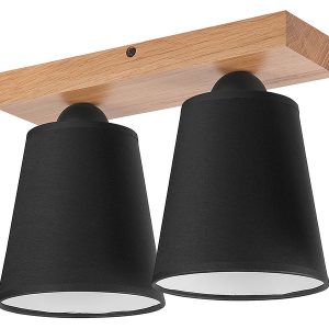 Lampa sufitowa Lula 2-punktowa tkaninowa brązowo-czarna 120002 Lampa sufitowa Lula 2-punktowa tkaninowa brązowo-czarna 120002