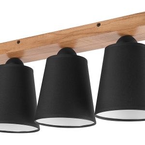 Lampa sufitowa Lula 3-punktowa czarno-brązowa 121373 Lampa sufitowa Lula 3-punktowa czarno-brązowa 121373