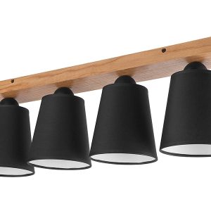 Lampa sufitowa Lula 4-punktowa drewniana brązowo-czarna 120799 Lampa sufitowa Lula 4-punktowa drewniana brązowo-czarna 120799