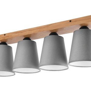 Lampa sufitowa Lula 4-punktowa drewniana brązowo-szara 120800 Lampa sufitowa Lula 4-punktowa drewniana brązowo-szara 120800
