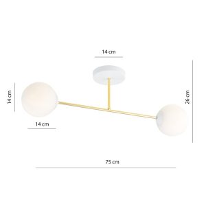 Lampa Sufitowa Magnum 2 Wh Opal 751760 Lampa Sufitowa Magnum 2 Wh Opal 751760