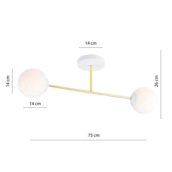 Lampa Sufitowa Magnum 2 Wh Opal 751760