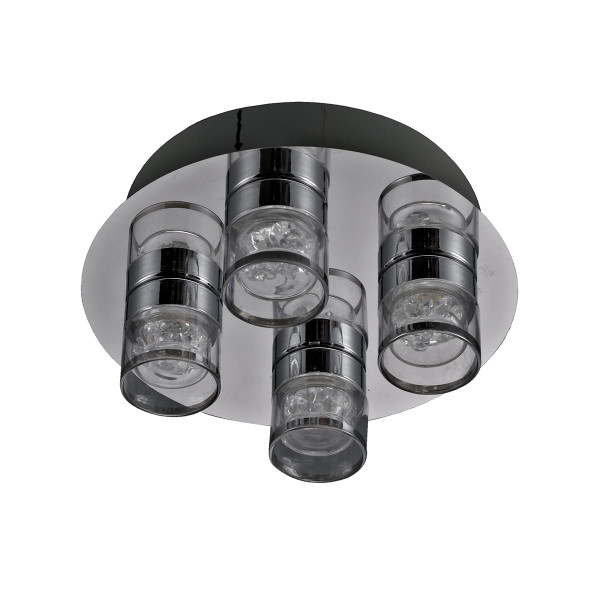 Lampa sufitowa MARC chromowana dymiona LED 4x5,5W Ciepła biel 400lm Italux 860185