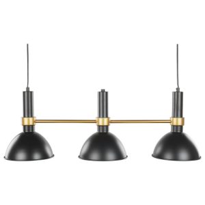 Lampa sufitowa metalowa czarna złota 3 światła 60825 Lampa sufitowa metalowa czarna złota 3 światła 60825