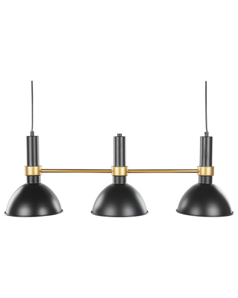 Lampa sufitowa metalowa czarna złota 3 światła 60825