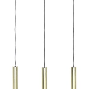 Lampa sufitowa metalowa klosze 3 światła mosiężna 60596