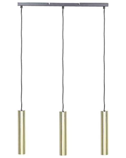 Lampa sufitowa metalowa klosze 3 światła mosiężna 60596
