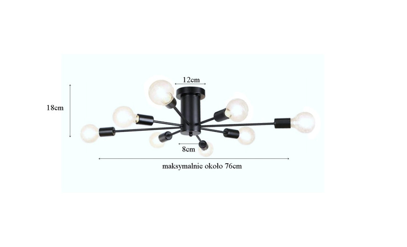 Lampa sufitowa metalowa loft c 659760