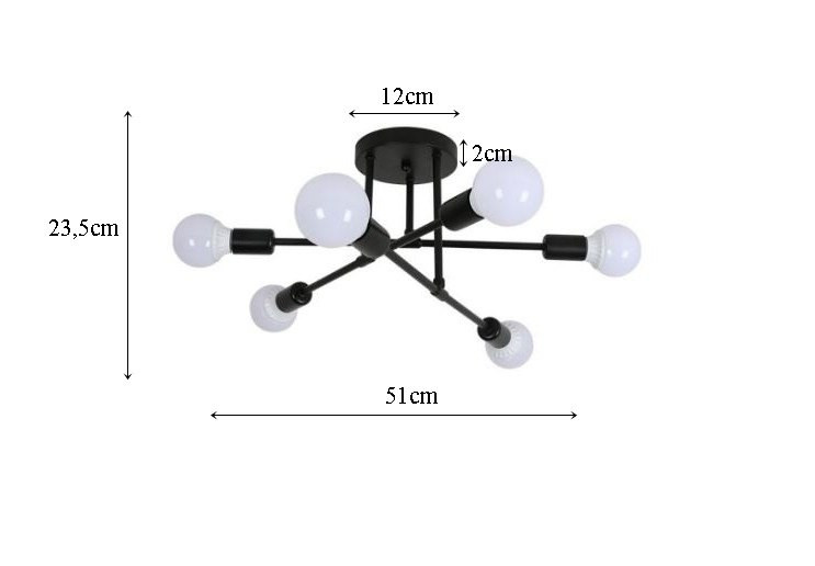Lampa sufitowa metalowa loft v 659759