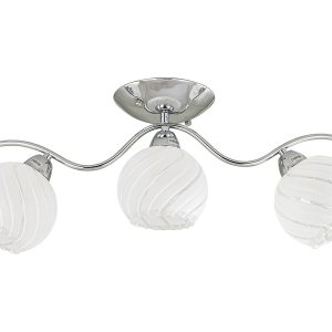 Lampa sufitowa Mewa 3-punktowa metalowa srebrna 1077871 Lampa sufitowa Mewa 3-punktowa metalowa srebrna 1077871