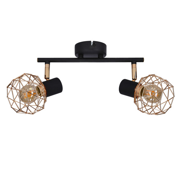 Lampa sufitowa miedziano-czarna ACROBAT 2xE14x40W Candellux 860472