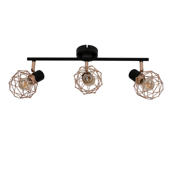 Lampa sufitowa miedziano-czarna ACROBAT 3xE14x40W Candellux 924399