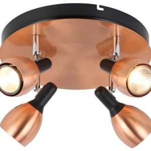 Lampa sufitowa miedziano-czarna CROSS 4xGU10x50W wym: 16x35x35 cm Candellux 924356 Lampa sufitowa miedziano-czarna CROSS 4xGU10x50W wym: 16x35x35 cm Candellux 924356