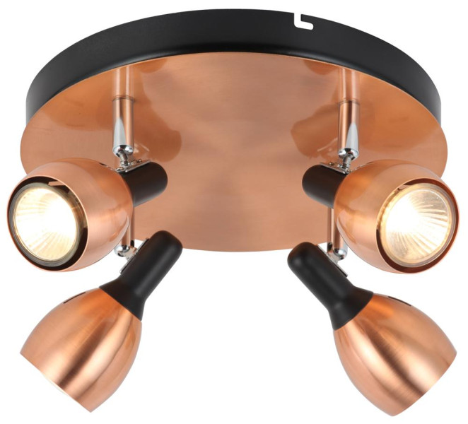 Lampa sufitowa miedziano-czarna CROSS 4xGU10x50W wym: 16x35x35 cm Candellux 924356