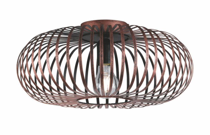 Lampa sufitowa miedziano-czarna JOHANN 1xE27x60W wym: 17x40x40 cm Trio 860446