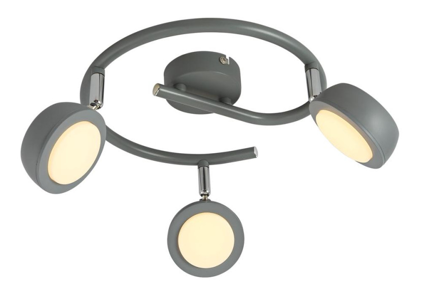 Lampa sufitowa MILD szara LED 3x6W Ciepła biel 600lm Candellux 924423