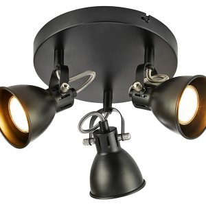 Lampa sufitowa Mion 3-punktowa metalowa czarna 577905 Lampa sufitowa Mion 3-punktowa metalowa czarna 577905