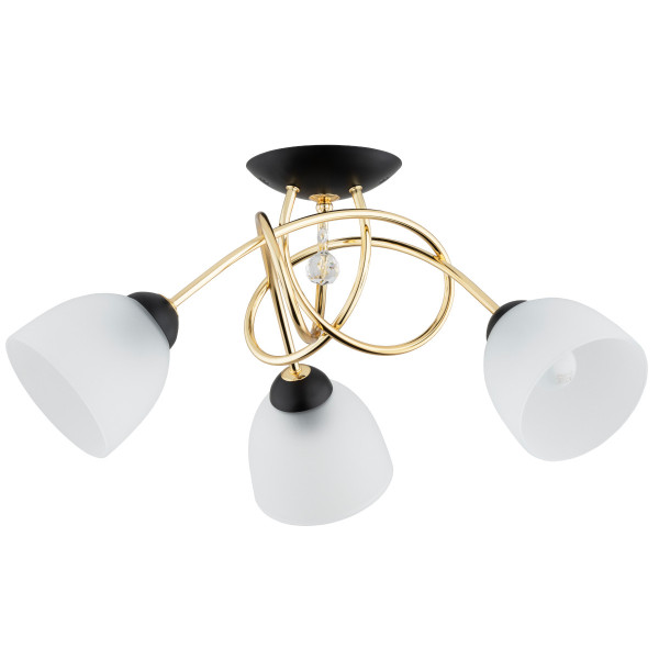 Lampa sufitowa MODENA złoto-czarna-biała 3xE27x15W IP20 Alfa 942398