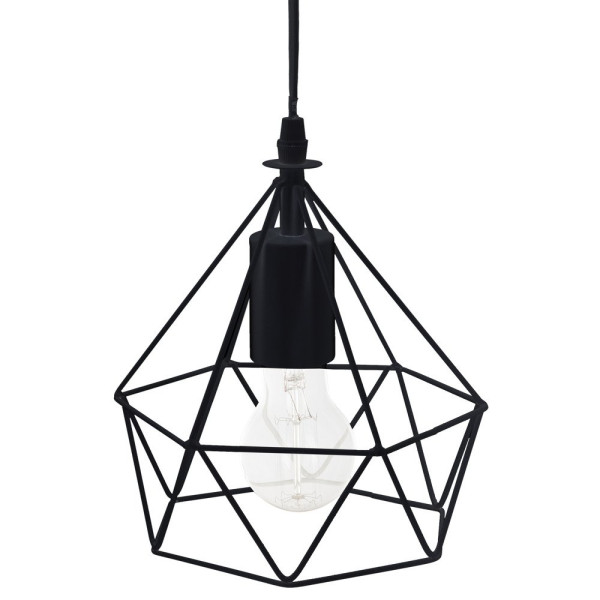 Lampa sufitowa modna wisząca z ażurowym kloszem z metalu idealna do loftów. 438965