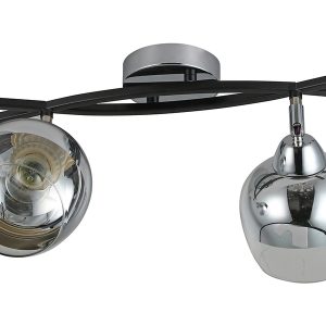 Lampa sufitowa Momo 2-punktowa metalowa czarno-srebrna 190805 Lampa sufitowa Momo 2-punktowa metalowa czarno-srebrna 190805