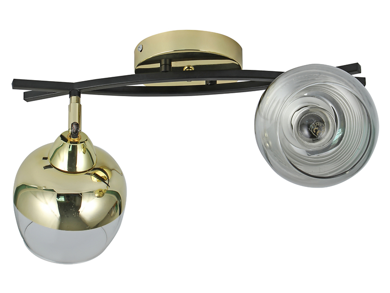 Lampa sufitowa Momo 2-punktowa metalowa czarno-złota 190811