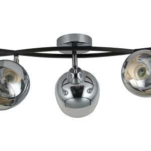Lampa sufitowa Momo 3-punktowa metalowa czarno-srebrna 190806 Lampa sufitowa Momo 3-punktowa metalowa czarno-srebrna 190806