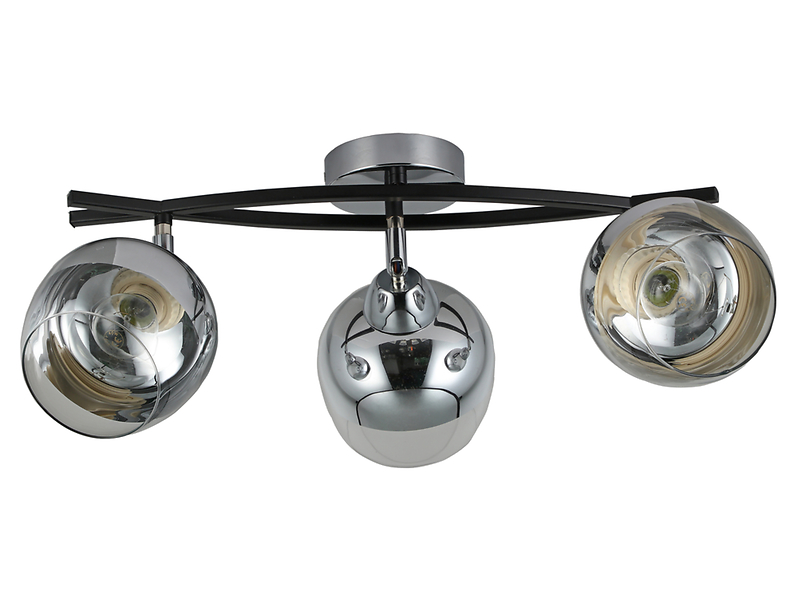 Lampa sufitowa Momo 3-punktowa metalowa czarno-srebrna 190806