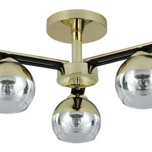 Lampa sufitowa Momo 3-punktowa metalowa czarno-złota 190814 Lampa sufitowa Momo 3-punktowa metalowa czarno-złota 190814