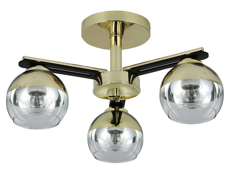 Lampa sufitowa Momo 3-punktowa metalowa czarno-złota 190814